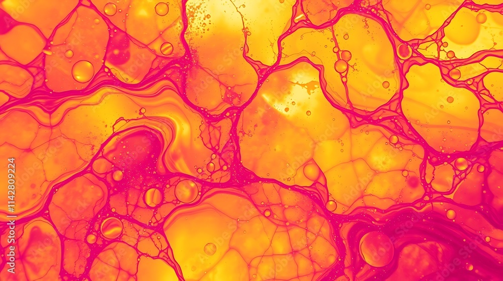 Abstract Fluid Art: Vibrant Hues of Orange and Pink Abstract Fluid Art: Vibrant Hues of Orange and Pink