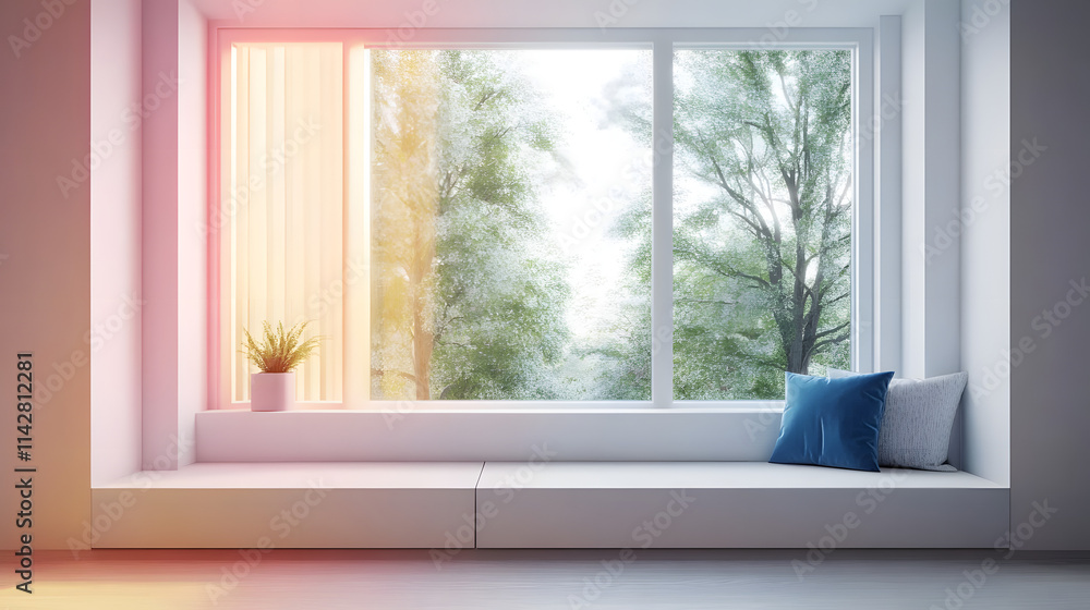 Fototapeta premium Modern Room. Stylish Interior Design Background. Generative AI.