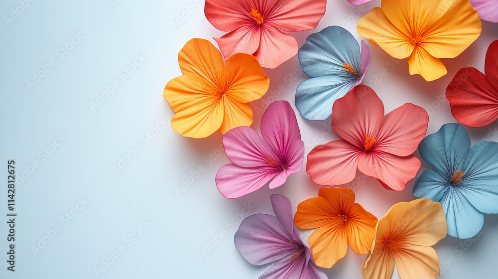 Fototapeta premium Flowers Multicolored Cutout royalty