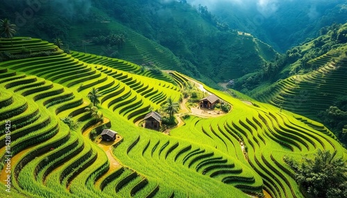 rice terraces in island
