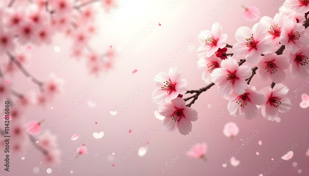 Fototapeta premium cherry blossom, blooming flowers, spring flowers, tree branch, sakura
