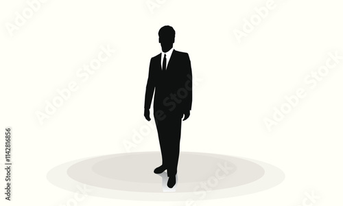 Businessman Character Model Vector of men and a woman, standing business people, Office man and woman, black and white background, logo, icon. businessmen Front side, back view animated character.