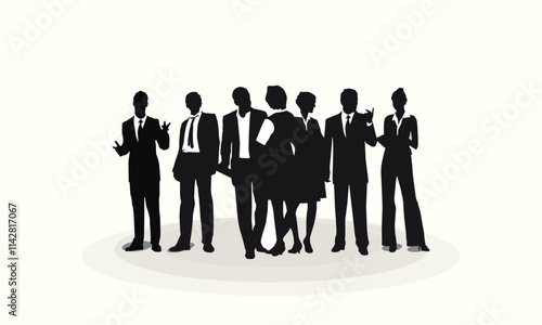 Businessman Character Model Vector of men and a woman, standing business people, Office man and woman, black and white background, logo, icon. businessmen Front side, back view animated character.