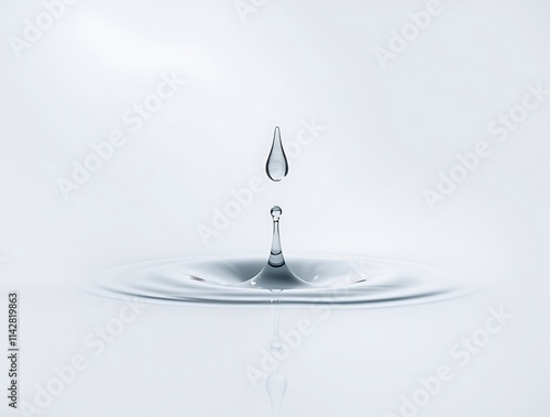 Wallpaper Mural Water Drop Impact: Serene Minimalist Study of Ripple and Splash Torontodigital.ca