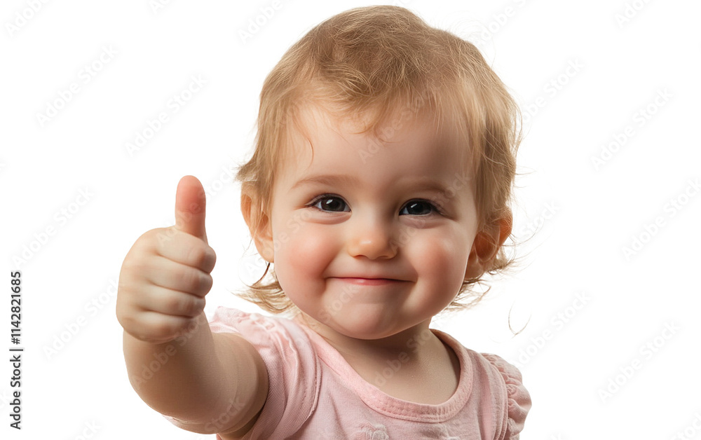 Cute toddler giving a thumbs up on transparent or white background,png Cute toddler giving a thumbs up on transparent or white background,png