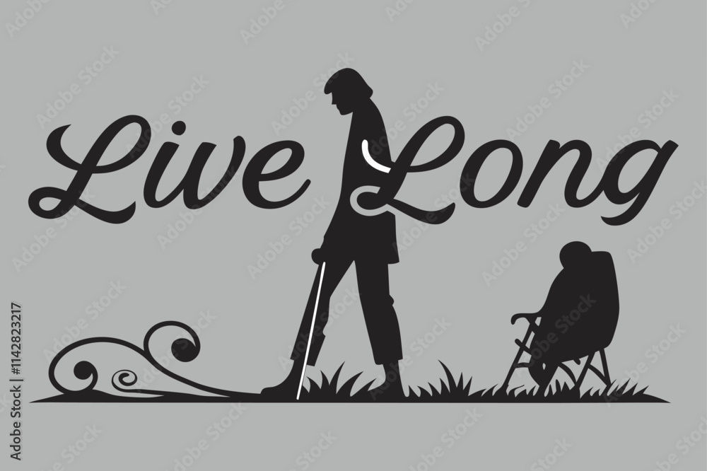 Live long typography silhouette vector design art and illustration Live long typography silhouette vector design art and illustration