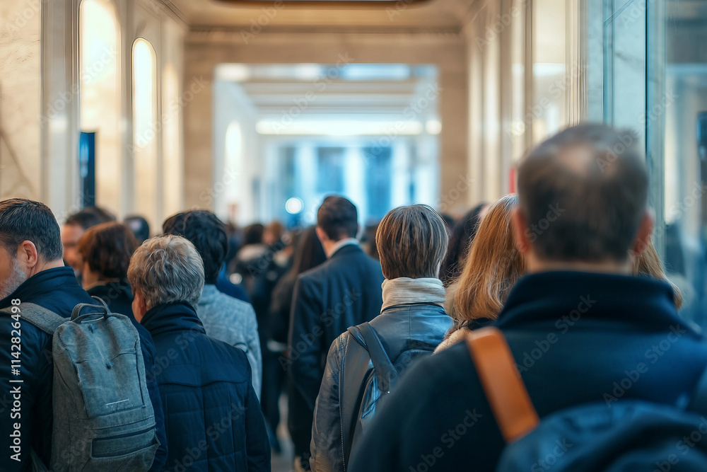 People group waiting indoor generative AI People group waiting indoor generative AI