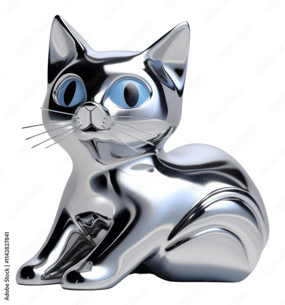PNG Kitten Chrome material figurine mammal animal. PNG Kitten Chrome material figurine mammal animal.