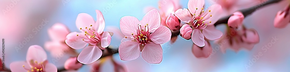 Fototapeta premium Cherry blossom branch. Spring. Background, wallpaper, banner, poster