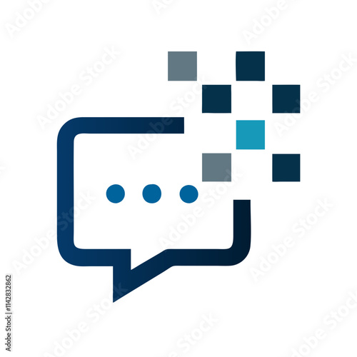 Digital Chat Logo Vector Design.