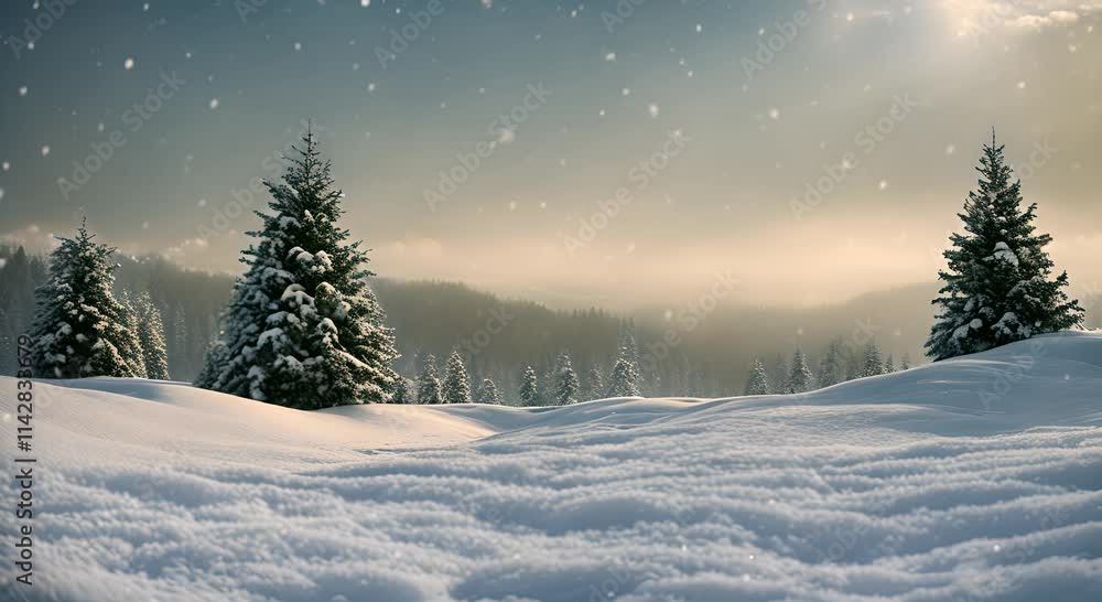 winter landscape with trees winter landscape with trees