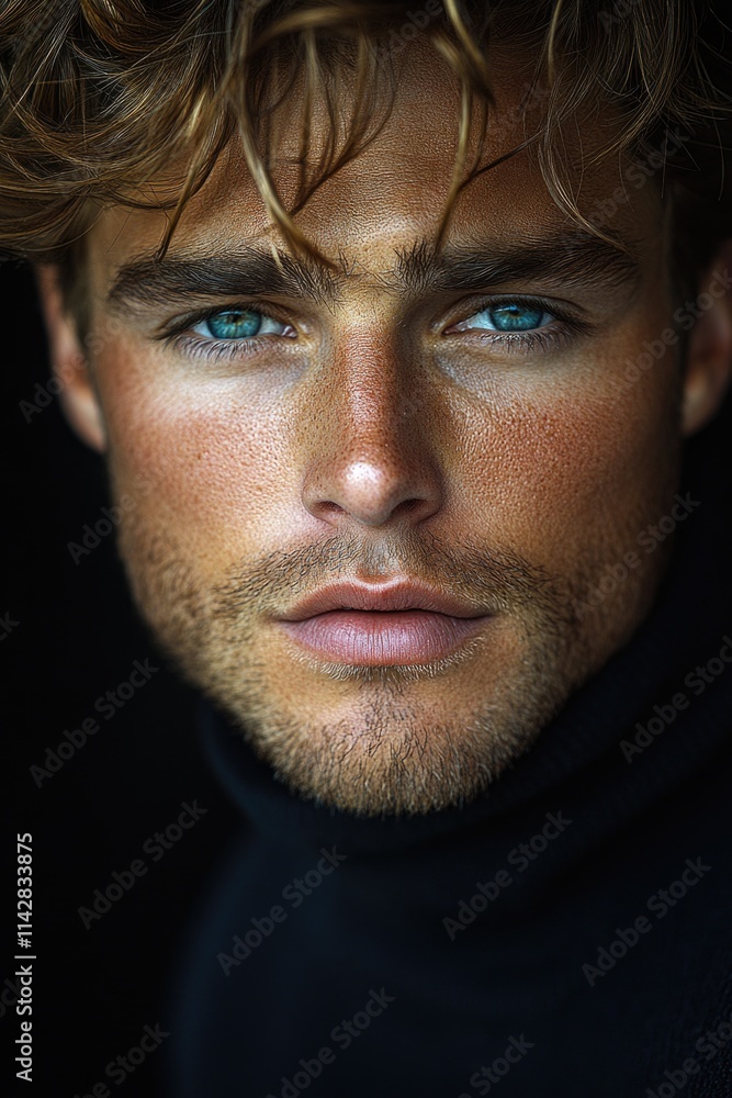 A detailed shot of a person's eye with a striking blue color A detailed shot of a person's eye with a striking blue color