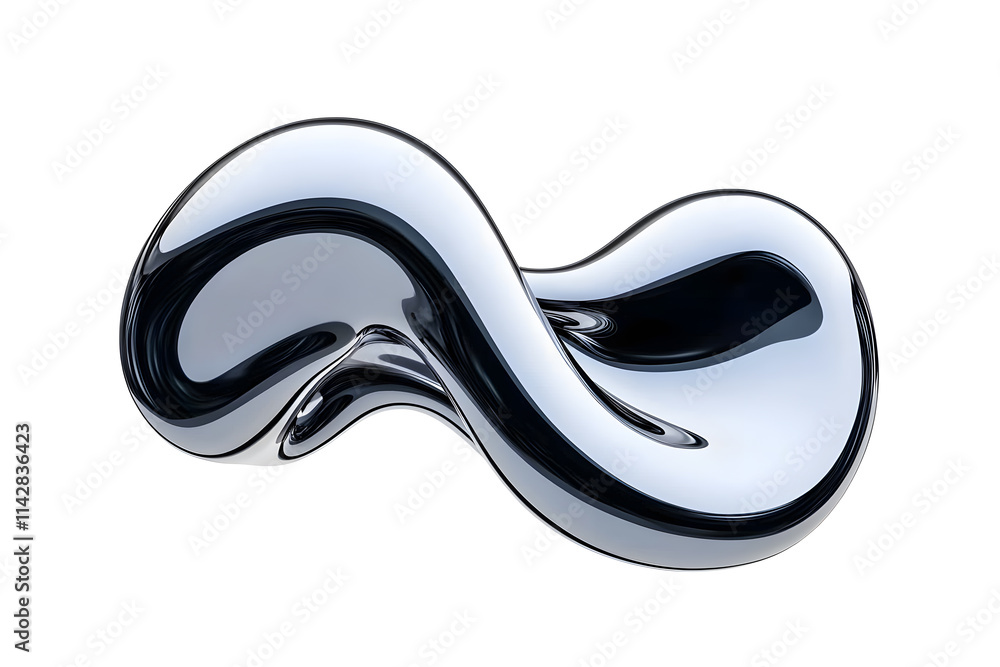 3d Abstract chrome metal glossy dynamic form shape isolated on white background 3d Abstract chrome metal glossy dynamic form shape isolated on white background