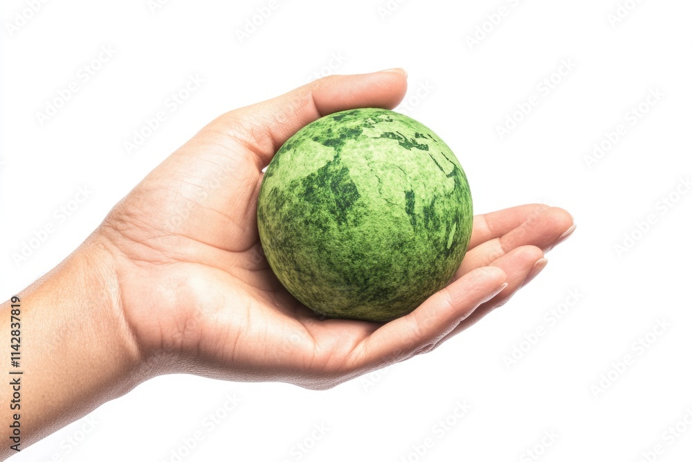 A person is holding a watermelon in their hand A person is holding a watermelon in their hand