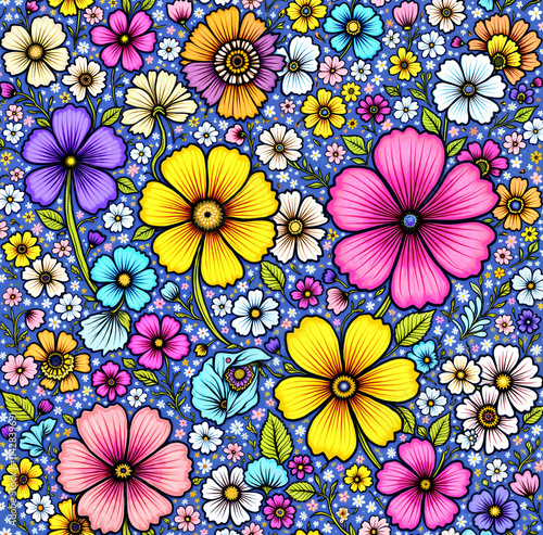 Seamless pattern with flowers.