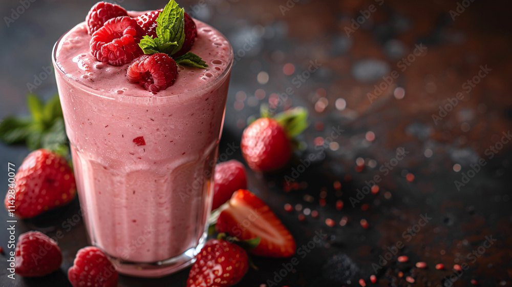 Delicious fresh milkshake or smoothie with straw Delicious fresh milkshake or smoothie with straw