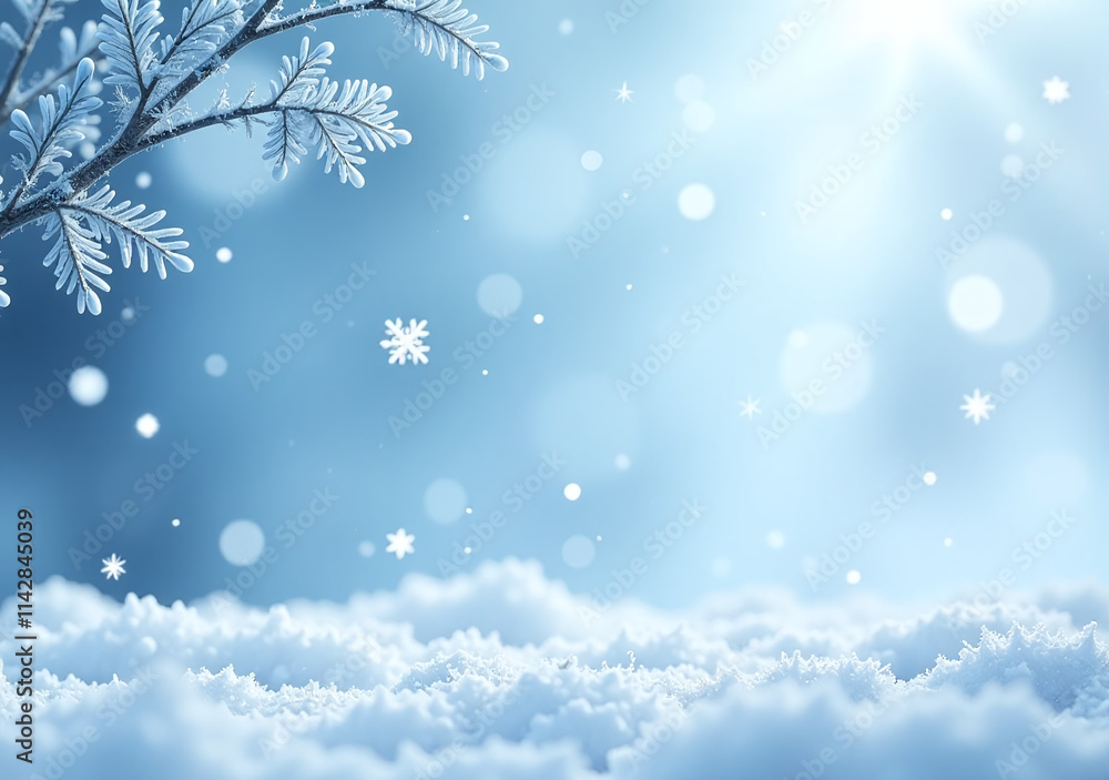 snowflakes blue silver fall gently frosty white background christmas new year celebrations snowflakes blue silver fall gently frosty white background christmas new year celebrations
