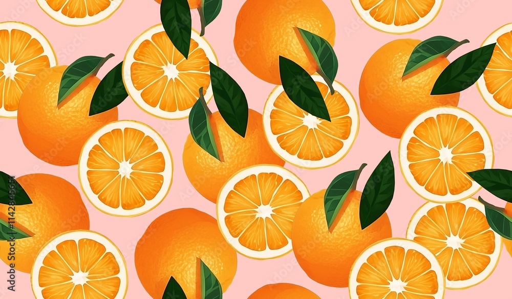 Orange fruits seamless pattern background Orange fruits seamless pattern background