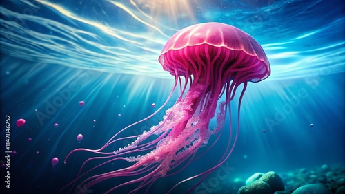 Pink Jellyfish Underwater Photography, Ocean Life, Sea Creature, Jellyfish Art, Aquatic Animal, Marine Biology, Pink Jellyfish Wallpaper, Beautiful Jellyfish