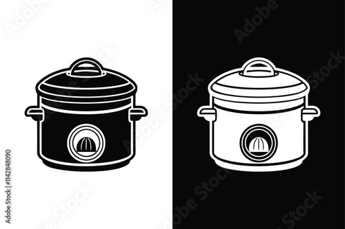 Rice cooker icon vector on White Background ,Vector Art Illustration on white background.