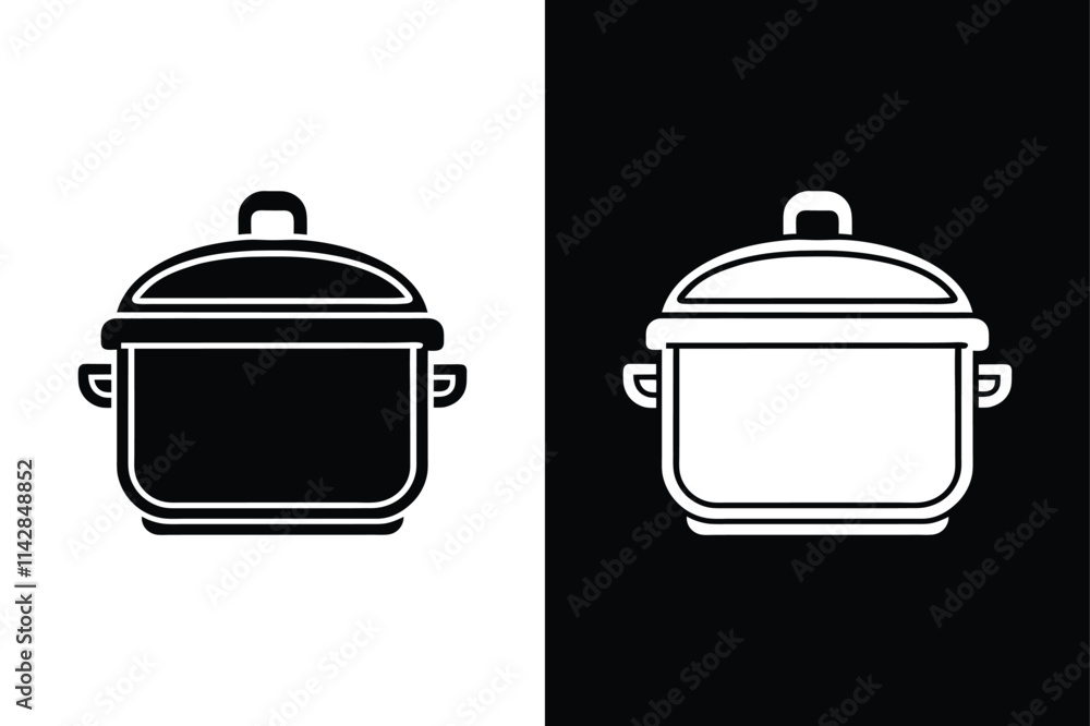 Slow cooker icon vector on White Background ,Vector Art Illustration on white background. Slow cooker icon vector on White Background ,Vector Art Illustration on white background.