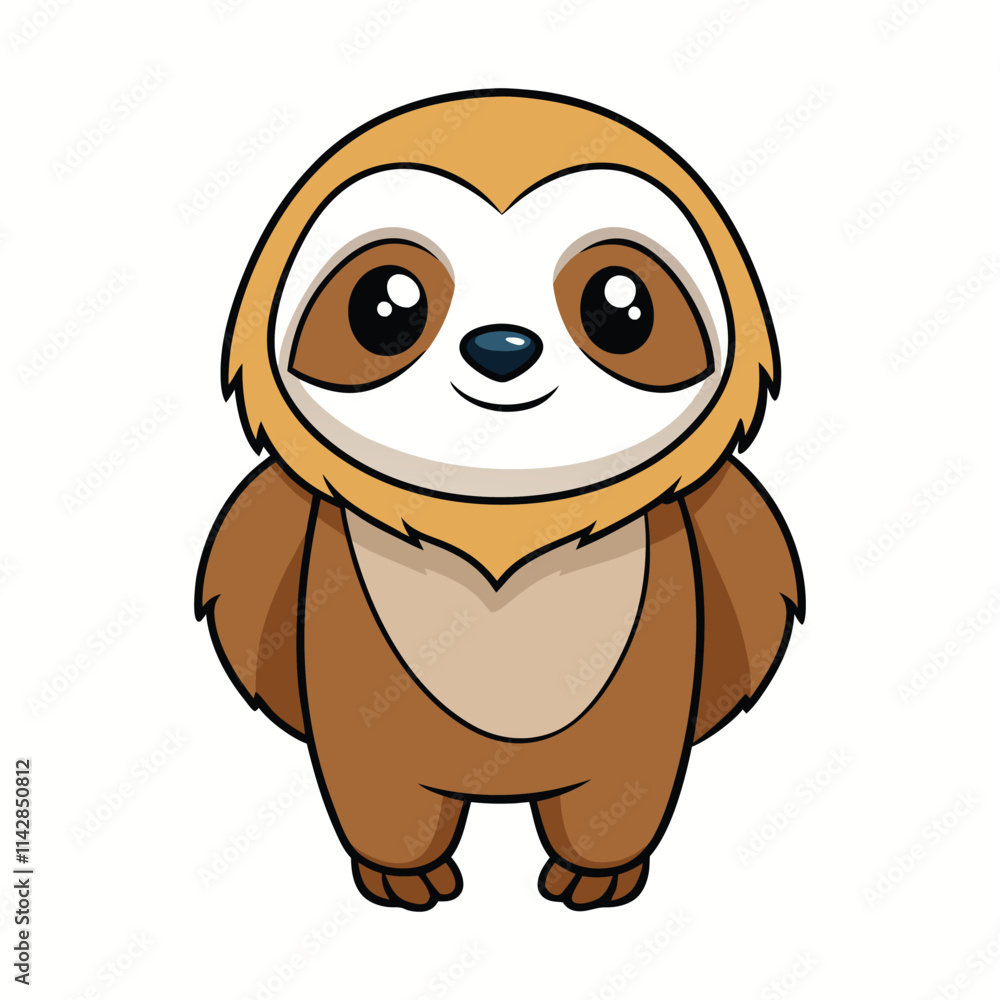 Obraz premium Cute Cartoon Sloth