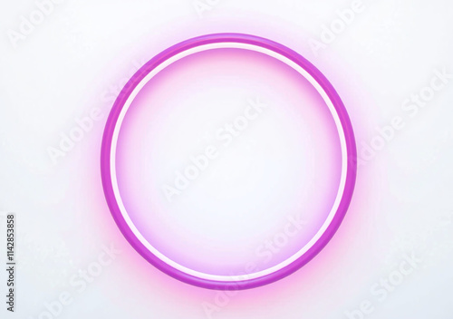 neon circle alternating pink purple design clean white background modern aesthetic photo