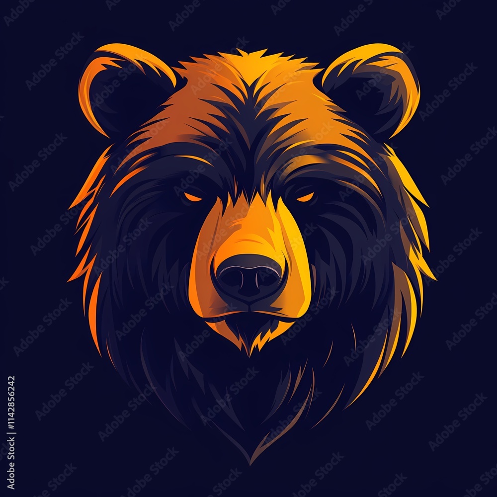 Sleek Bear Emblem - Minimalist Vector Design Sleek Bear Emblem - Minimalist Vector Design