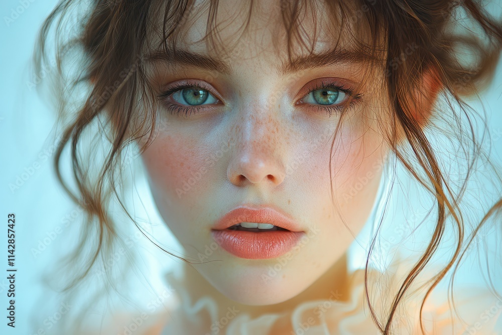 Striking portrait of model with captivating eyes Striking portrait of model with captivating eyes