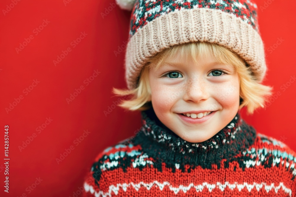 A young boy dressed in warm winter attire, perfect for snowy days or cold weather scenes A young boy dressed in warm winter attire, perfect for snowy days or cold weather scenes