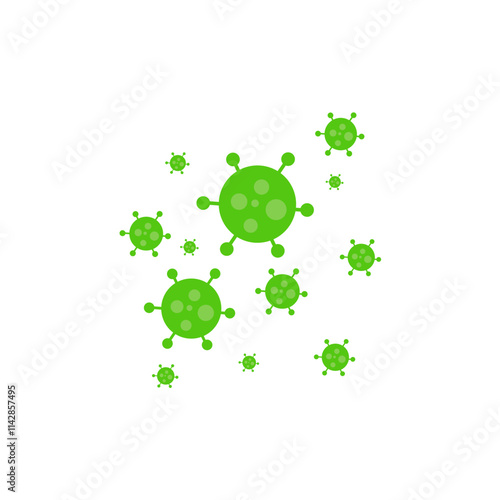 Cartoon Bacteria and Virus Illustration