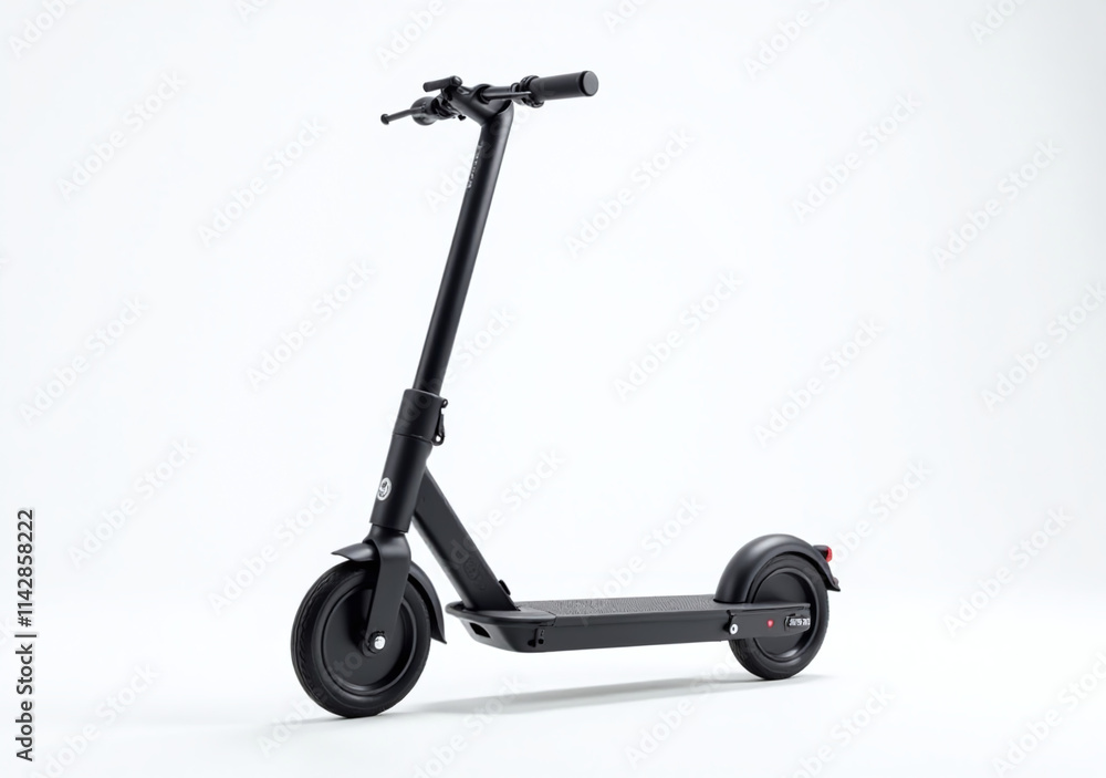 aerodynamic scooter glides smoothly white background minimal visible aerodynamic scooter glides smoothly white background minimal visible