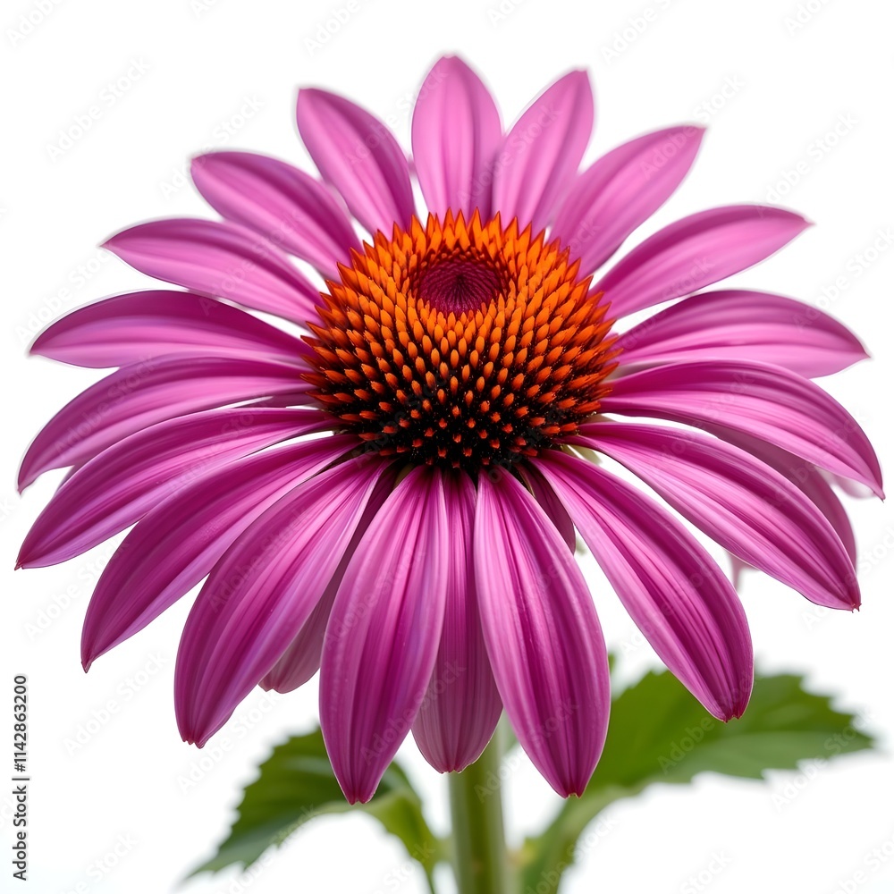 Close-up of Echinacea flower Photo, isolated on a white background Close-up of Echinacea flower Photo, isolated on a white background