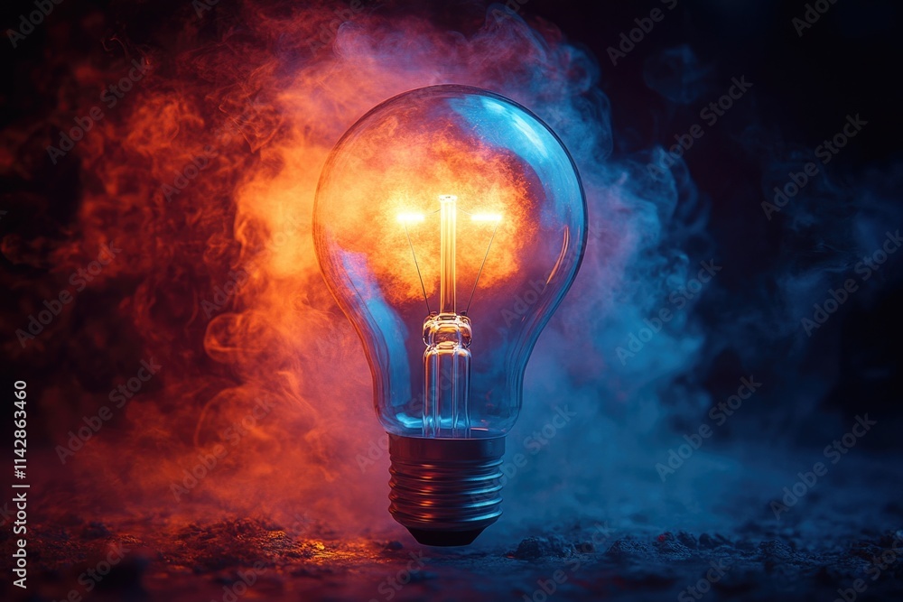 A light bulb emitting smoke A light bulb emitting smoke