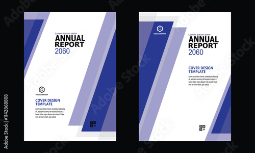 Modern Annual Report Cover Design Template magazine proposal brochure flyer blue white vector eps