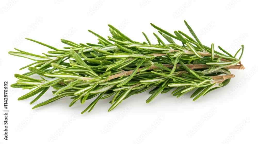 isolated sprigs of rosemary elegantly displayed on a pure white background, capturing the aromatic essence of this herb, perfect for culinary or botanical themes isolated sprigs of rosemary elegantly displayed on a pure white background, capturing the aromatic essence of this herb, perfect for culinary or botanical themes