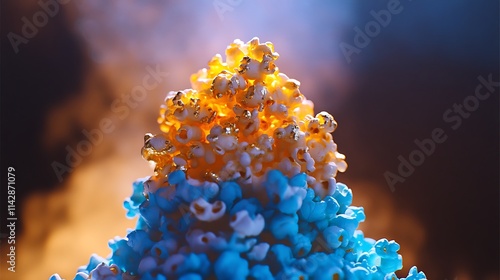 Golden and Blue Popcorn Conical Arrangement