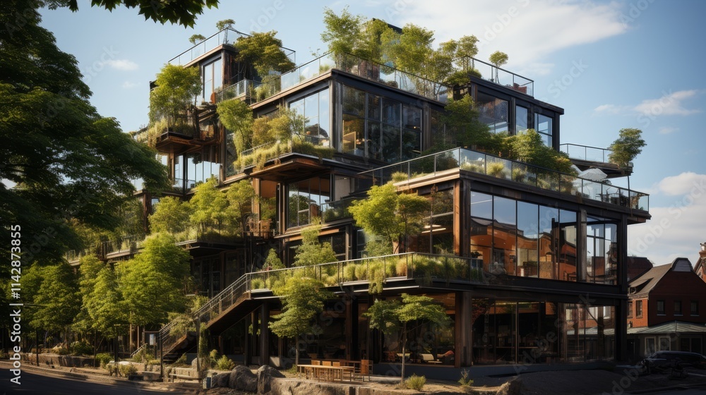 Lush Green Vertical Building Architectural Design Lush Green Vertical Building Architectural Design