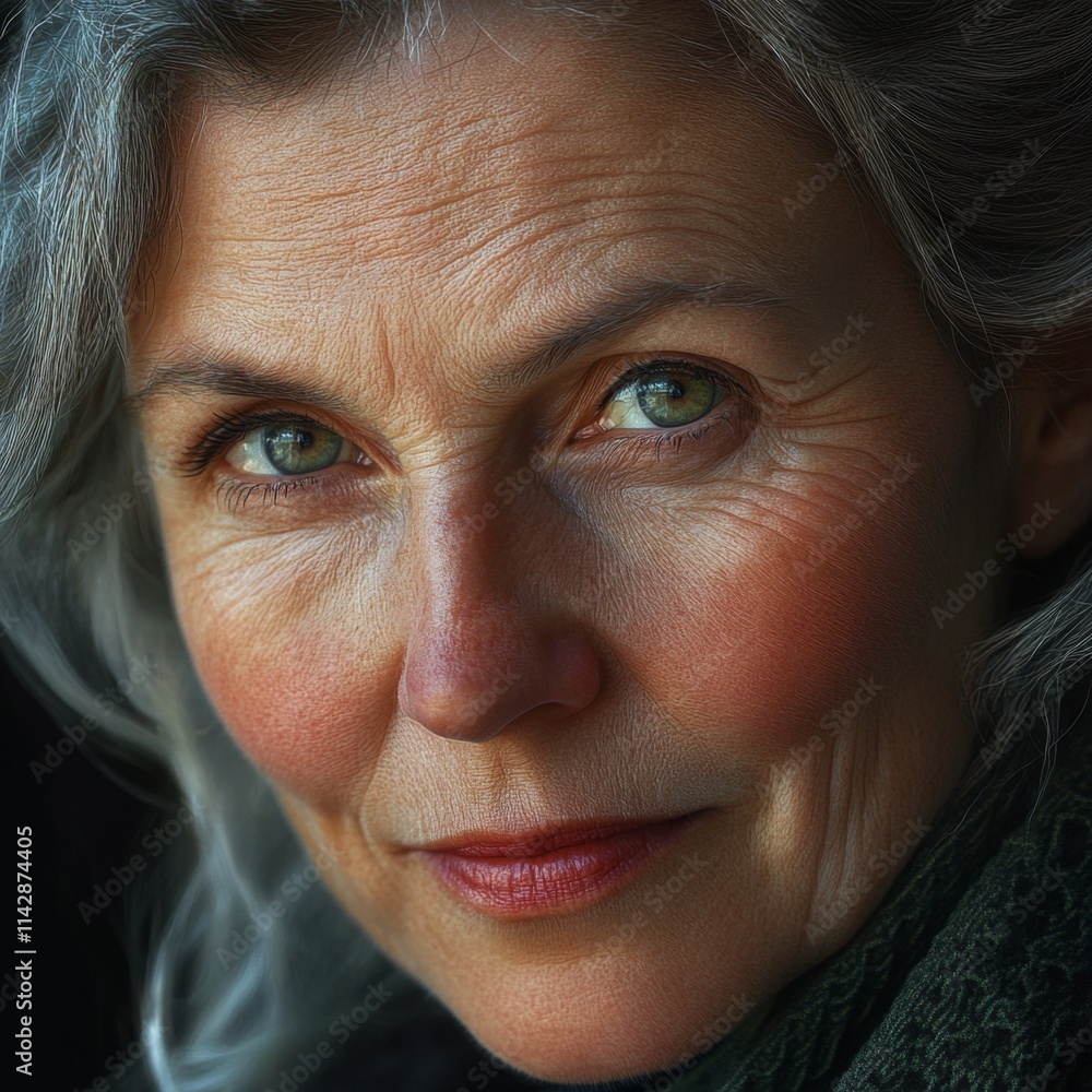 Portrait of a Mature Woman with Silver Hair Portrait of a Mature Woman with Silver Hair
