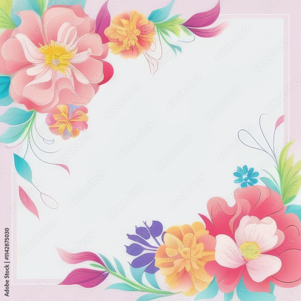 Pastel Floral Corner Frame Design for Invitation Pastel Floral Corner Frame Design for Invitation