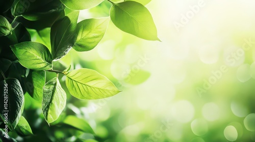 lush green leaves forming an eco-friendly backdrop, with space for inspirational text highlighting sustainability