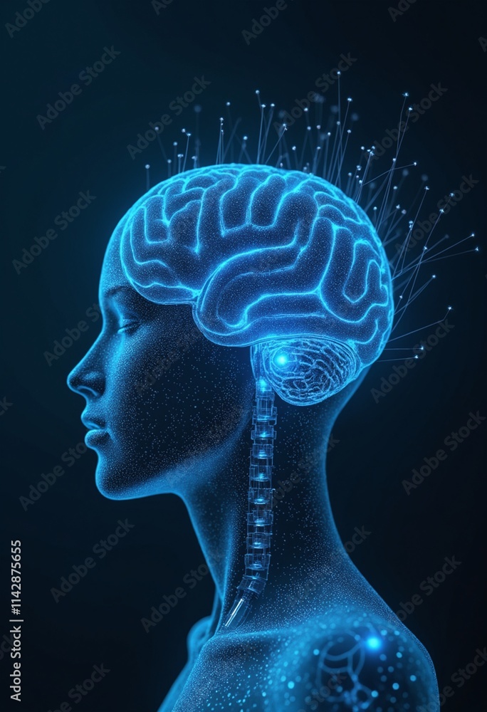 Obraz premium Conceptual technology illustration of artificial intelligence