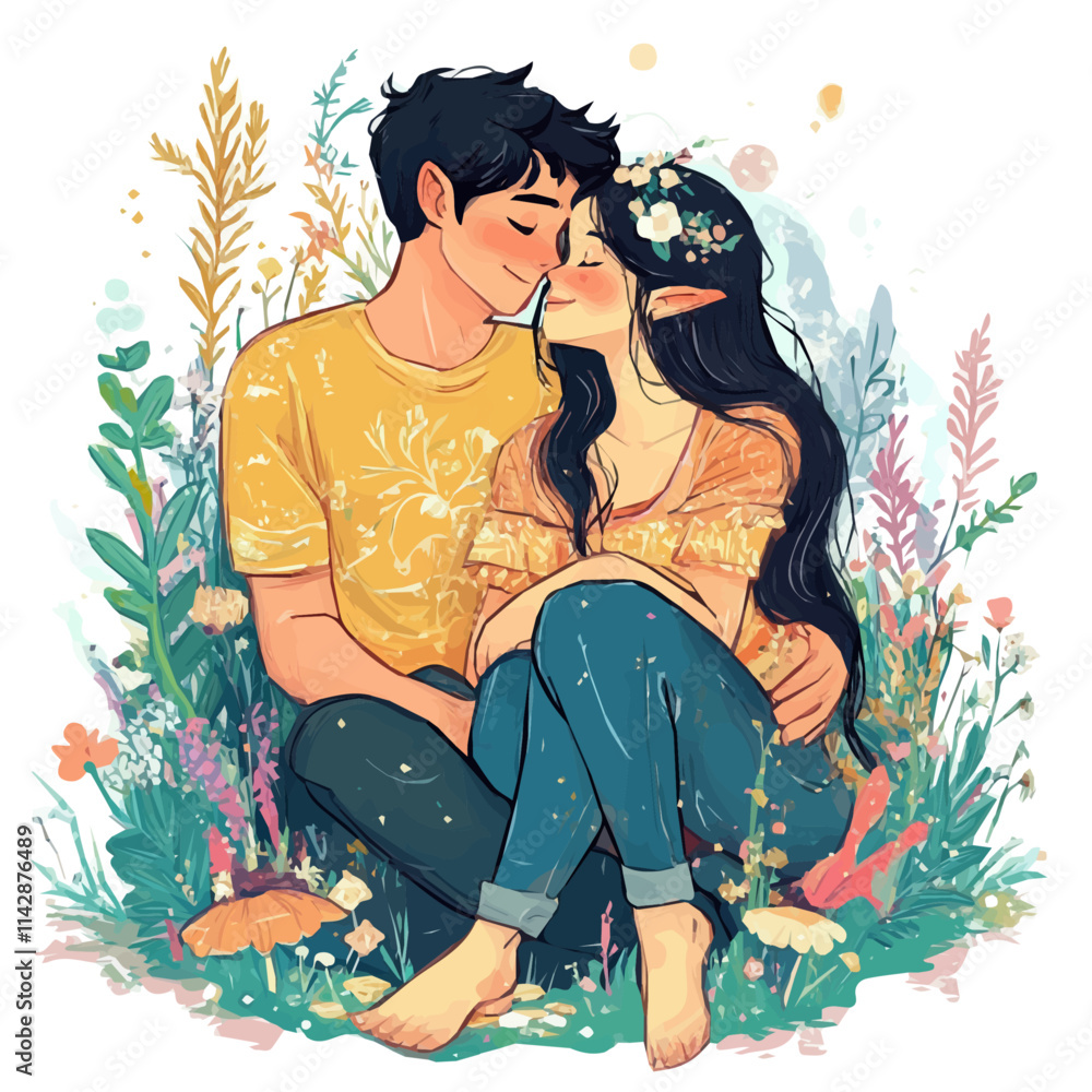 Cute Couple with Fairycore Style Vector Illustration | Soft and Dreamy Fashion Artwork
Cute Couple with Fairycore Style Vector Illustration | Soft and Dreamy Fashion Artwork