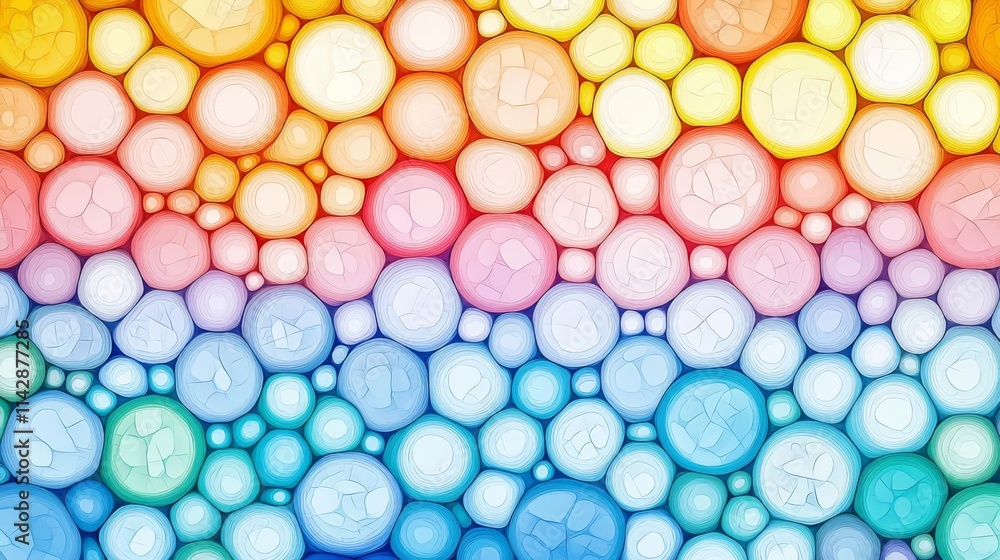 A vibrant abstract pattern featuring colorful bubbles in a seamless design. A vibrant abstract pattern featuring colorful bubbles in a seamless design.