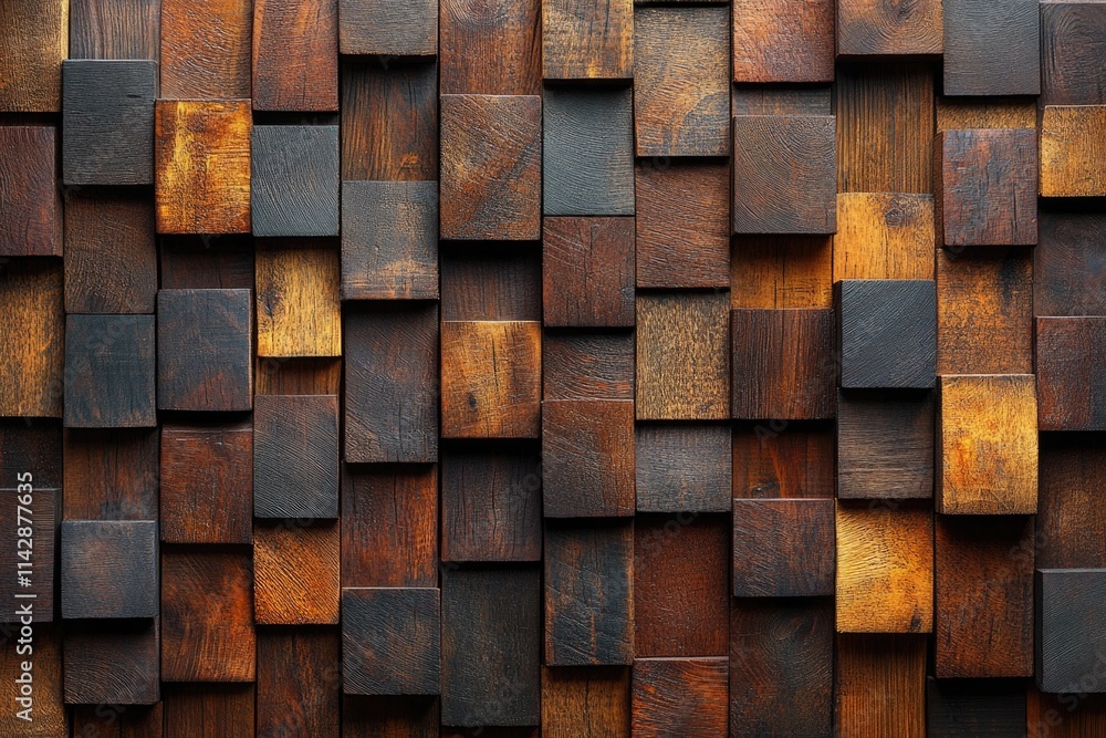 A detailed view of a wall constructed from wooden building blocks, ideal for use in architecture, design, or construction concepts A detailed view of a wall constructed from wooden building blocks, ideal for use in architecture, design, or construction concepts