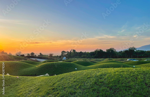 Qingming festival in Thailand. Culture of Chinese. Descendants come meet and pray ancestors in morning.