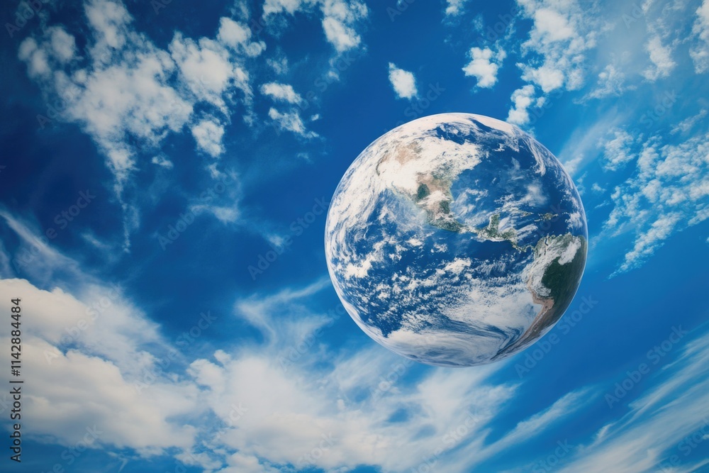 Picture of the Earth from space with clouds and atmosphere Picture of the Earth from space with clouds and atmosphere