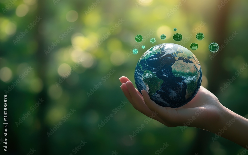 Protecting Our Planet: A Hand Holding the Earth Protecting Our Planet: A Hand Holding the Earth