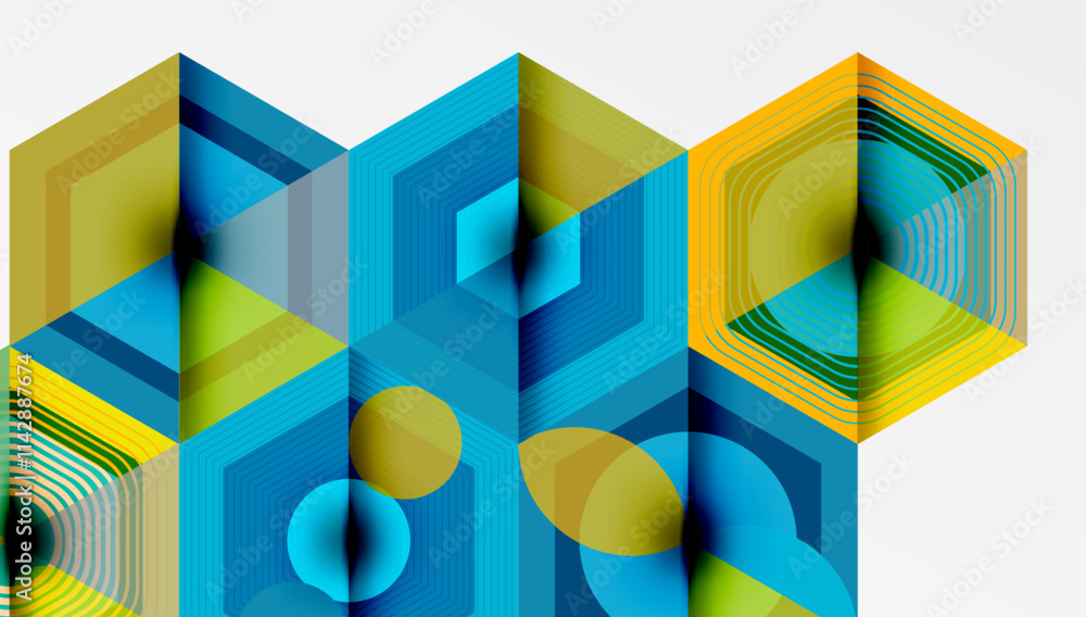 Fototapeta premium Creative hexagons geometric shapes design