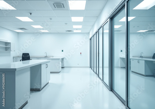 Wallpaper Mural sterile lab glass walls clean white Torontodigital.ca